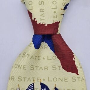 NWT RM Style Ralph Marlin & Co. Silk Tie Lone Star State Texas Yellow